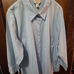Talbots Sky Blue Wrinkle-Resistant Blouse